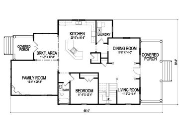 1st Floor Plan, 058H-0054