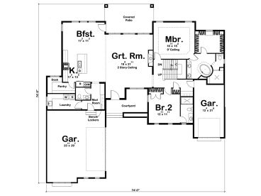 1st Floor Plan, 050H-0122