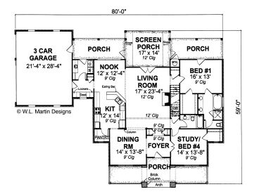 1st Floor Plan, 059H-0098