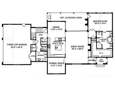 1st Floor Plan, 029H-0085