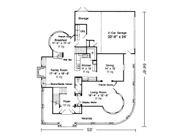 1st Floor Plan, 054H-0047