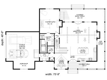 1st Floor Plan, 062H-0457