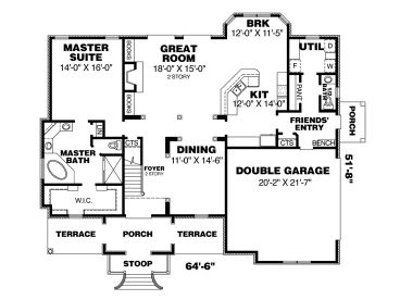 1st Floor Plan, 011H-0040