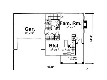 1st Floor Plan, 050H-0074
