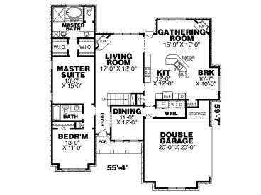 1st Floor Plan, 011H-0033