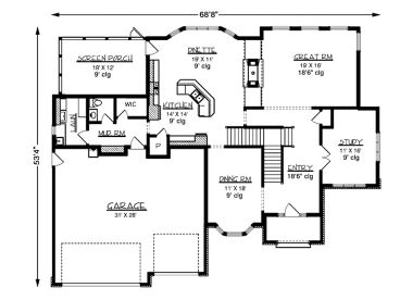 1st Floor Plan, 022H-0067