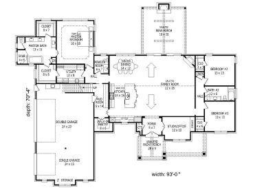1st Floor Plan, 062H-0134