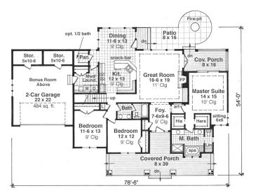 1st Floor Plan, 023H-0187