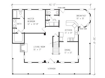 1st Floor Plan, 054H-0106
