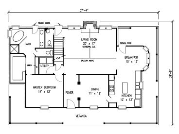 1st Floor Plan, 054H-0116