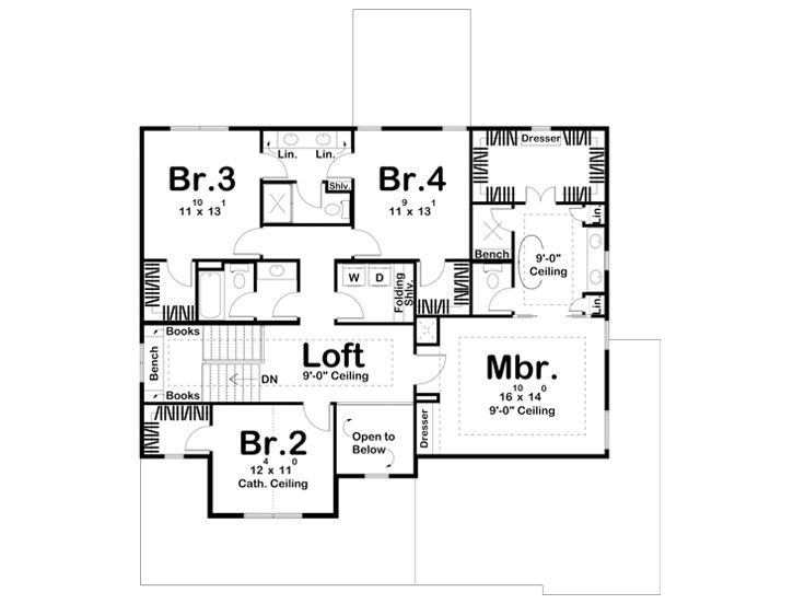2nd Floor Plan, 050H-0454