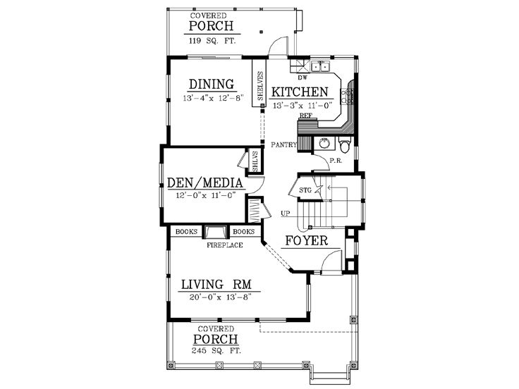 1st Floor Plan, 026H-0100