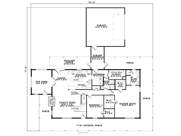 1st Floor Plan, 025L-0042