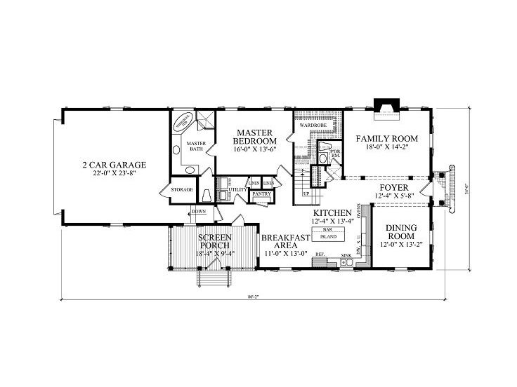 1st Floor Plan, 063H-0090