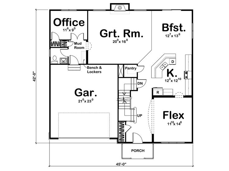1st Floor Plan, 050H-0104
