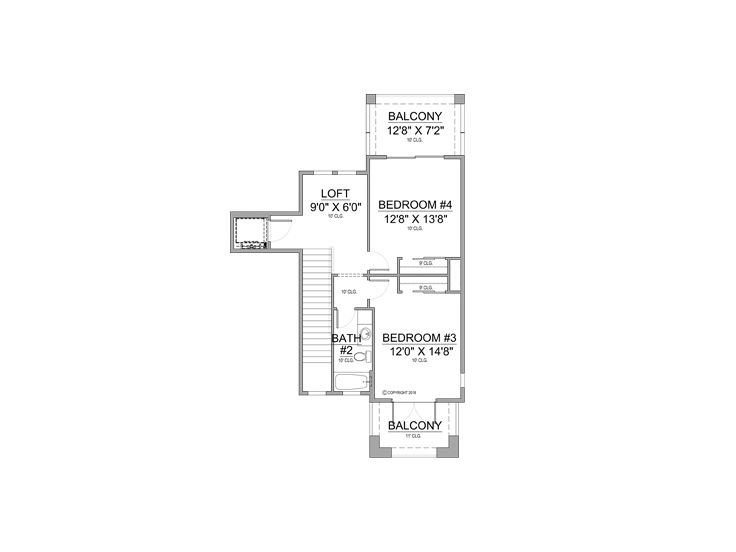 2nd Floor Plan, 070H-0083