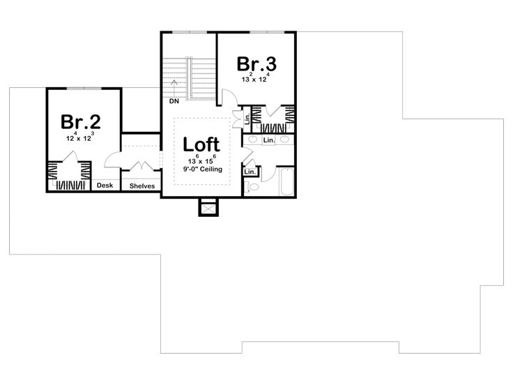 2nd Floor Plan, 050H-0479