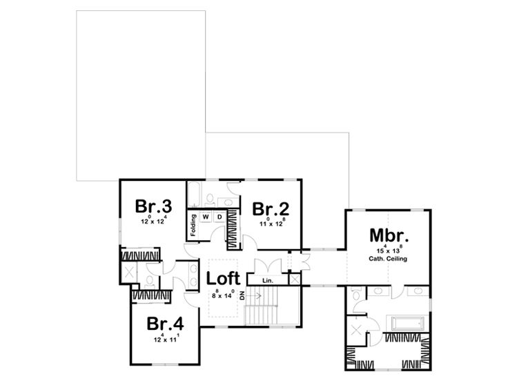 2nd Floor Plan, 050H-0306