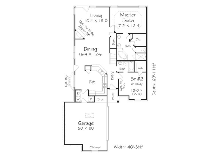 1st Floor Plan, 058H-0156