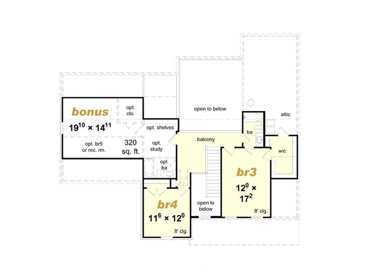 2nd Floor Plan, 061H-0168