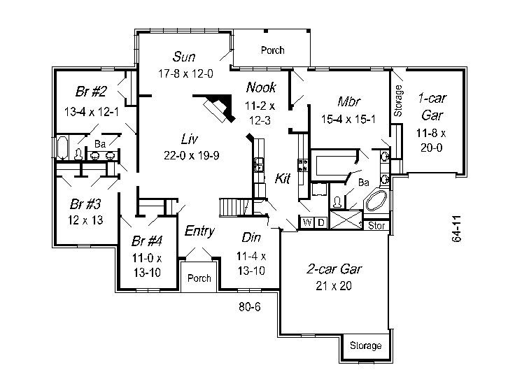 1st Floor Plan, 061H-0109