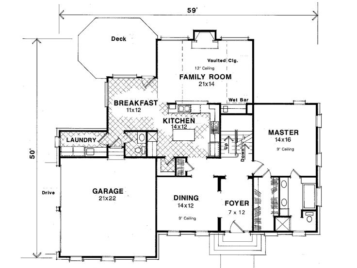 1st Floor Plan, 030H-0070