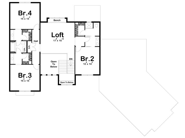 2nd Floor Plan, 050H-0305