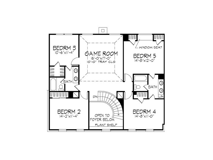 2nd Floor Plan, 054H-0052