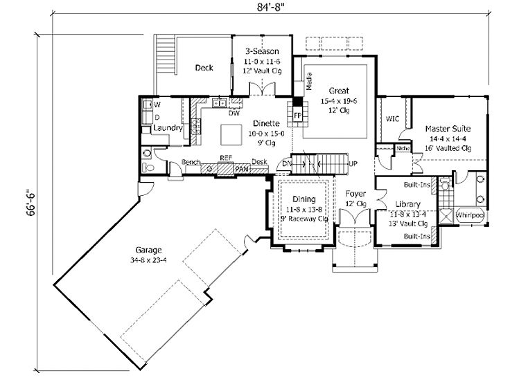 1st Floor Plan, 023H-0012