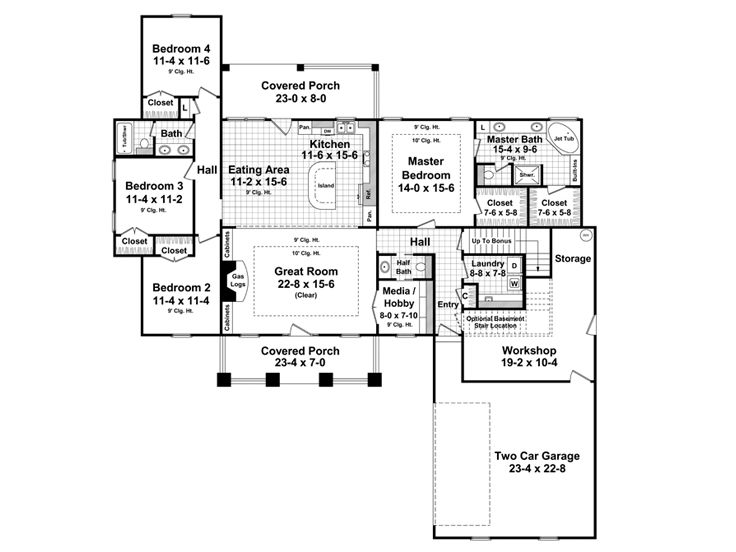 1st Floor Plan 001H-0172