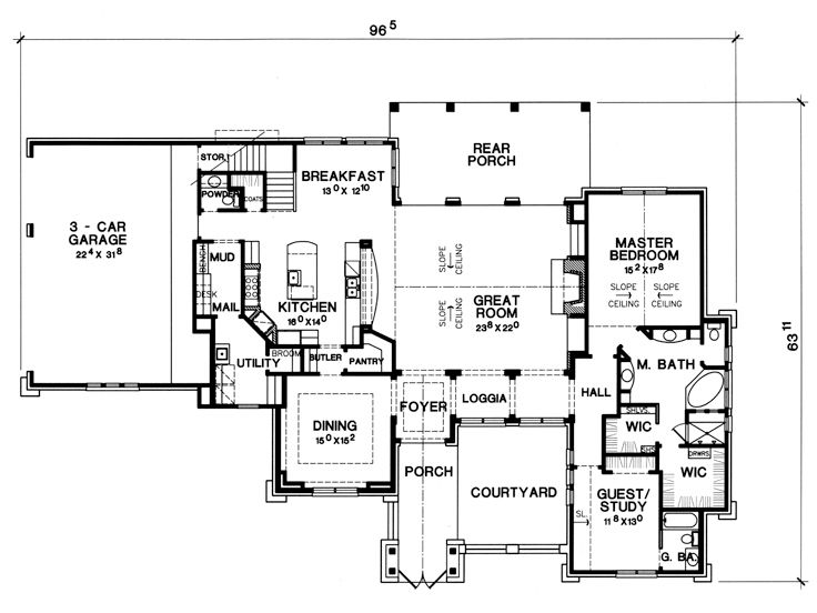 1st Floor Plan, 036H-0036