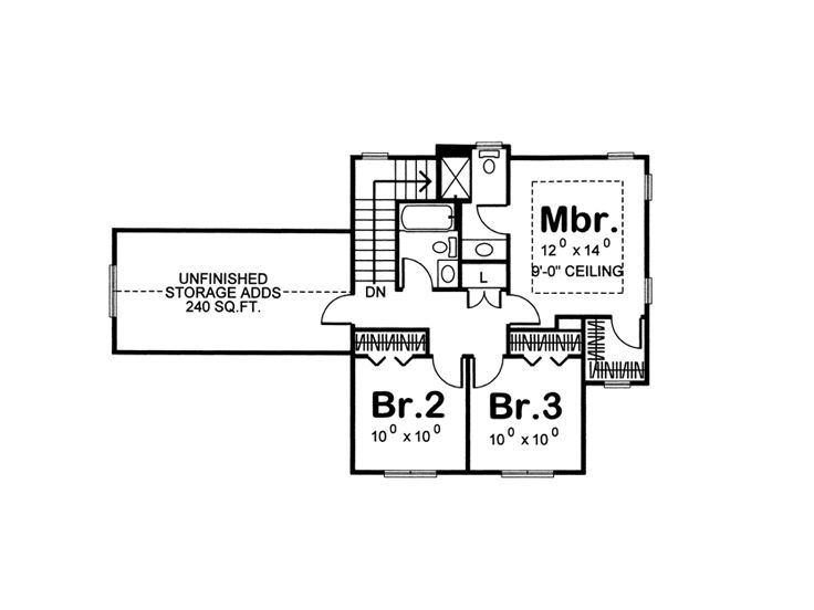 2nd Floor Plan, 050H-0074