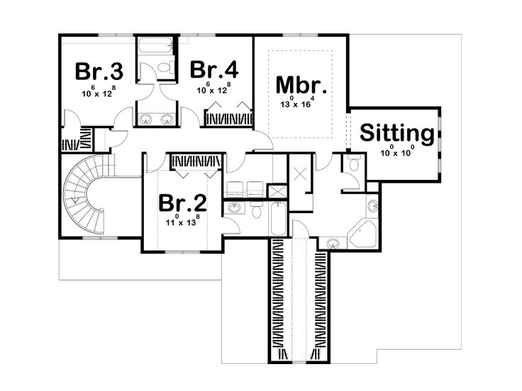 2nd Floor Plan, 050H-0116
