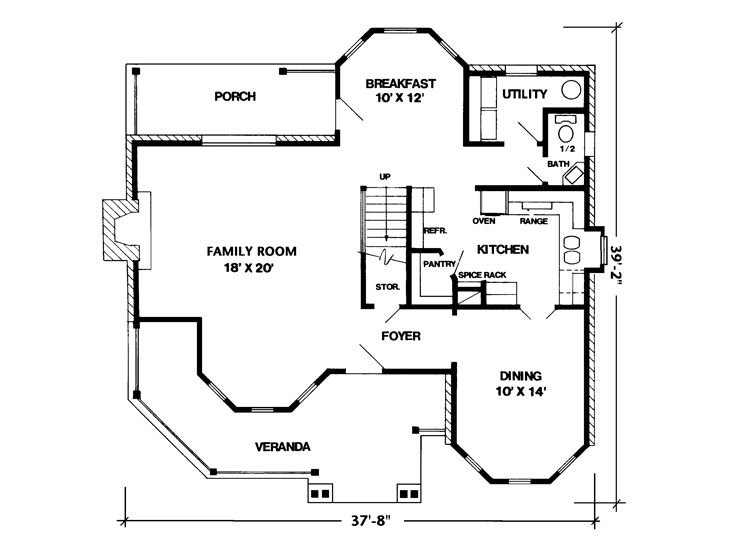 1st Floor Plan, 054H-0112