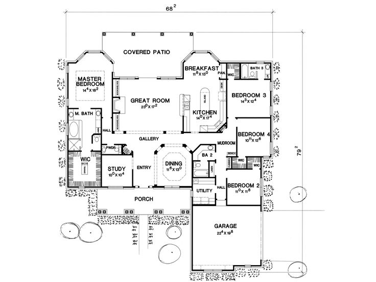 Floor Plan, 036H-0070