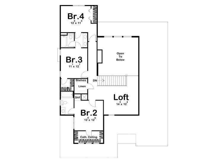2nd Floor Plan, 050H-0353
