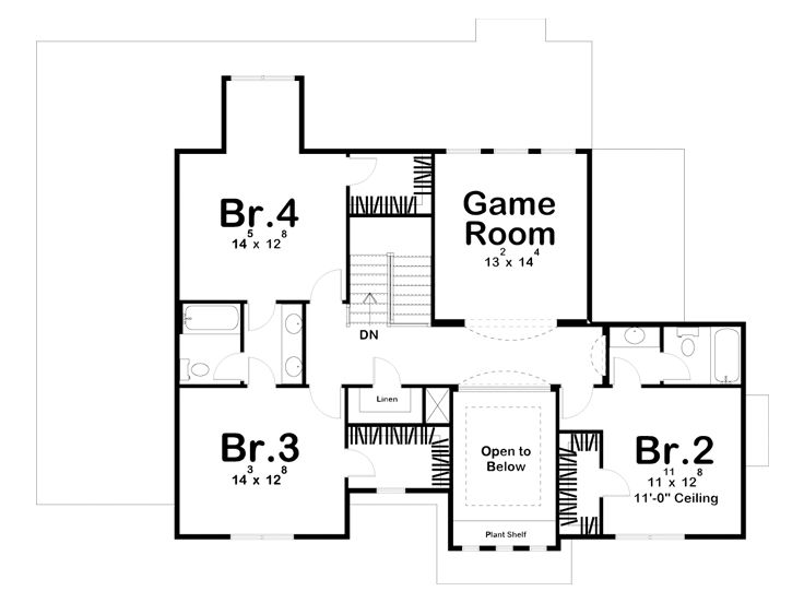 2nd Floor Plan, 050H-0217