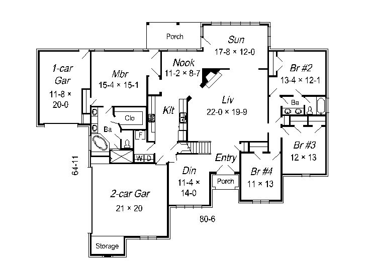 1st Floor Plan, 061H-0106