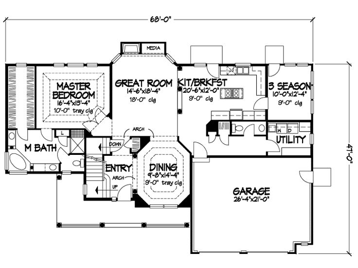 1st Floor Plan, 022H-0093