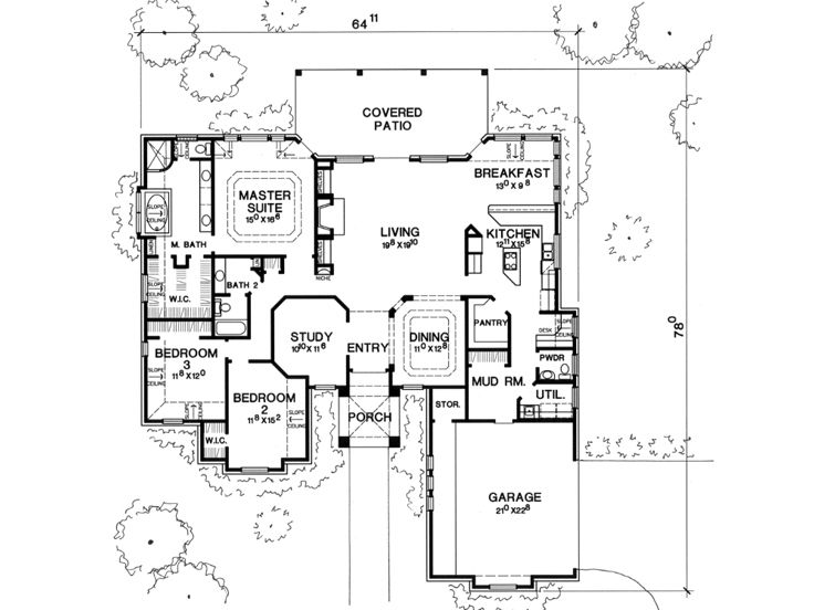 Floor Plan, 036H-0061