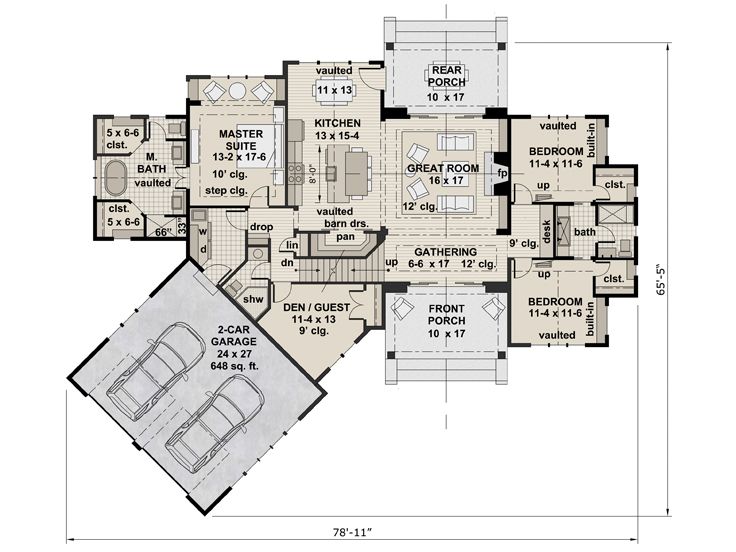 1st Floor Plan, 023H-0202