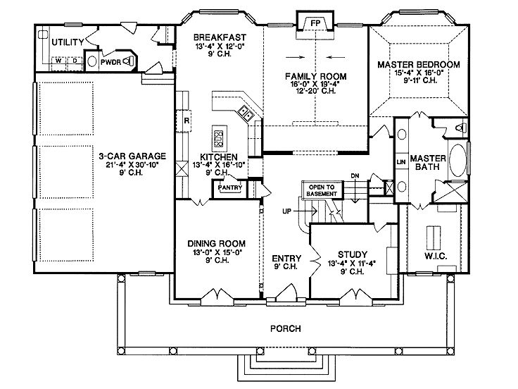 1st Floor Plan, 031H-0164
