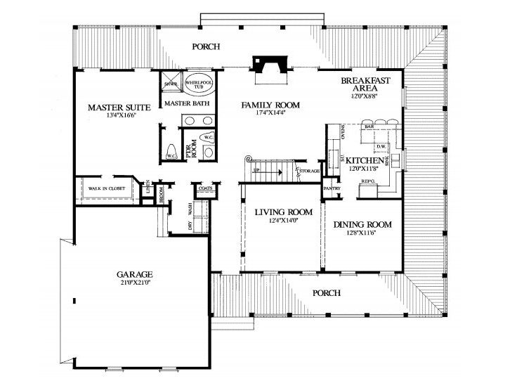 1st Floor Plan, 063H-0036