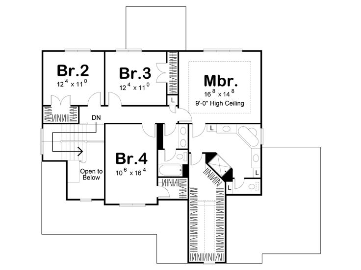 2nd Floor Plan, 050H-0350