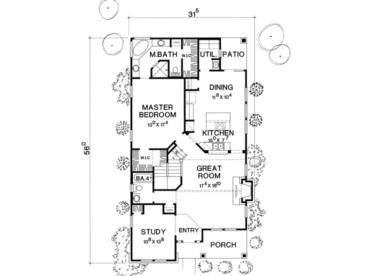 1st Floor Plan, 036H-0053