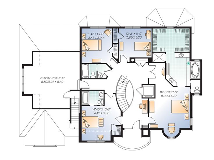 2nd Floor Plan, 027H-0284