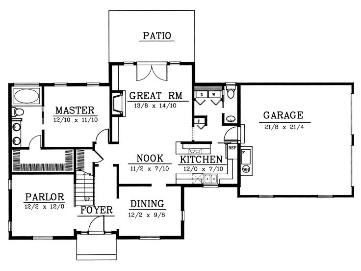 1st Floor Plan, 026H-0088