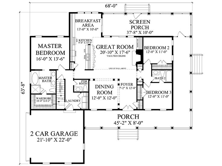 1st Floor Plan, 063H-0227