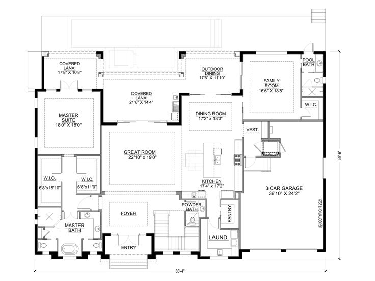 1st Floor Plan, 070H-0110