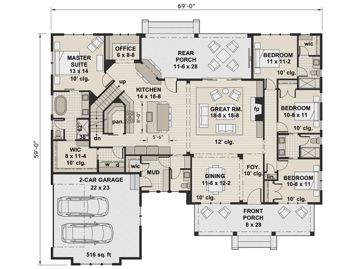1st Floor Plan, 023H-0211